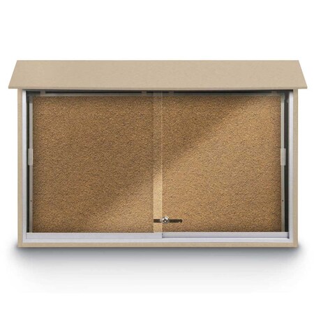 United Visual Products Outdoor Enclosed Combo Board, 72"x36", Bronze Frame/Grey & Ultramarine UVCB7236ODBZ-GREY-ULTMAR
